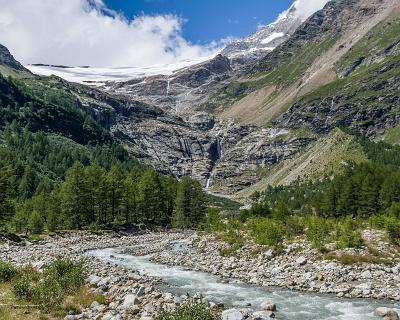 Schweiz2016-47 Blick zum Palü-Gletscher. Viel ist nicht mehr davon übrig.