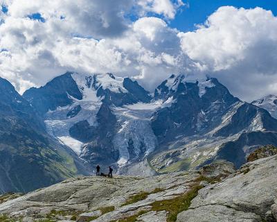 Schweiz_Jun_Aug_2023-18 Auf dem Fuorcla-Pass, Blick zum Tschierva-Gletscher