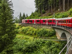 Bernina-Bahn Fotos von der Strecke zwischen Pontresina und Tirano