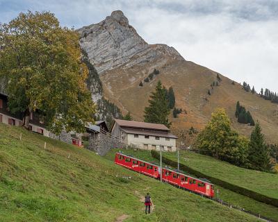 Schweiz_Okt_2019-3 Die Mittelstation der Zahnradbahn auf den Pilatus.